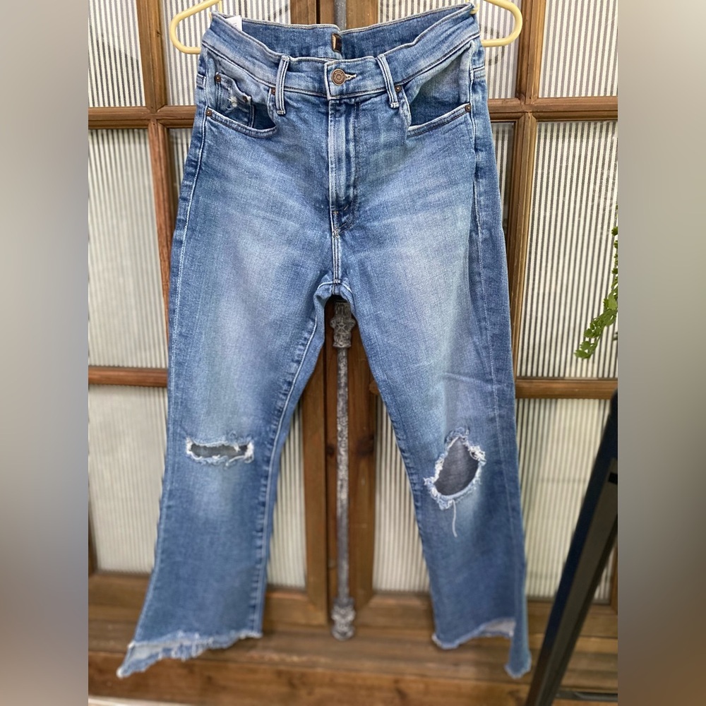 Mother insider crop step fray jeans